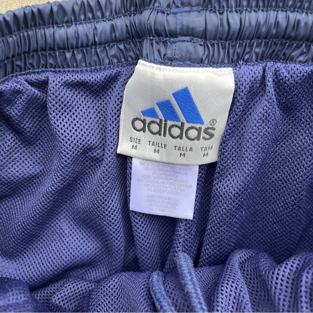 Vintage 90’s Adidas Baggy Navy White Striped Track Pants - Picture 5 of 5